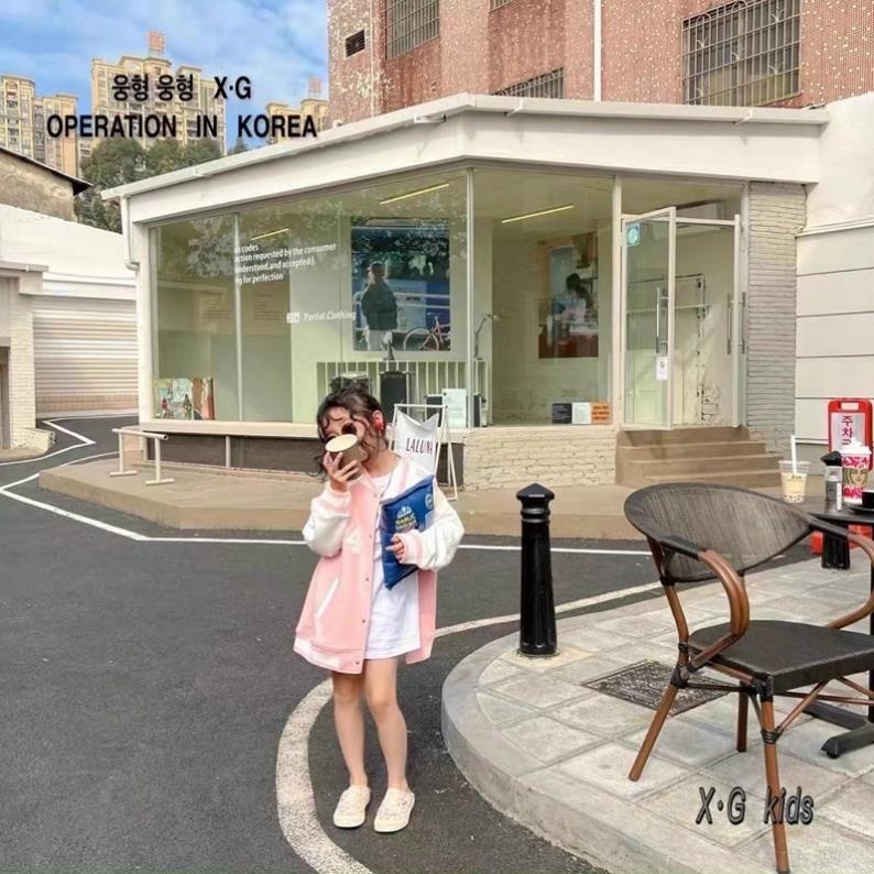 ÁO KHOÁC BOMBER MÀU HỒNG CHO BÉ GÁI - SIZE NHỠ