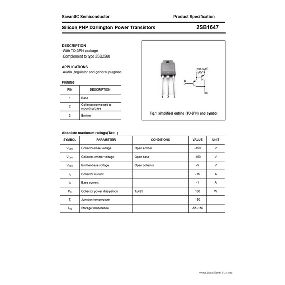 Transitor SanKen D2560-B1647 dùng cho công suất ampli và pow, sò tháo từ ampli nội địa nhật,có cs lớn âm thanh chi tiết