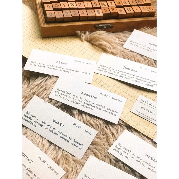 Lable giấy cứng vocabulary in mực