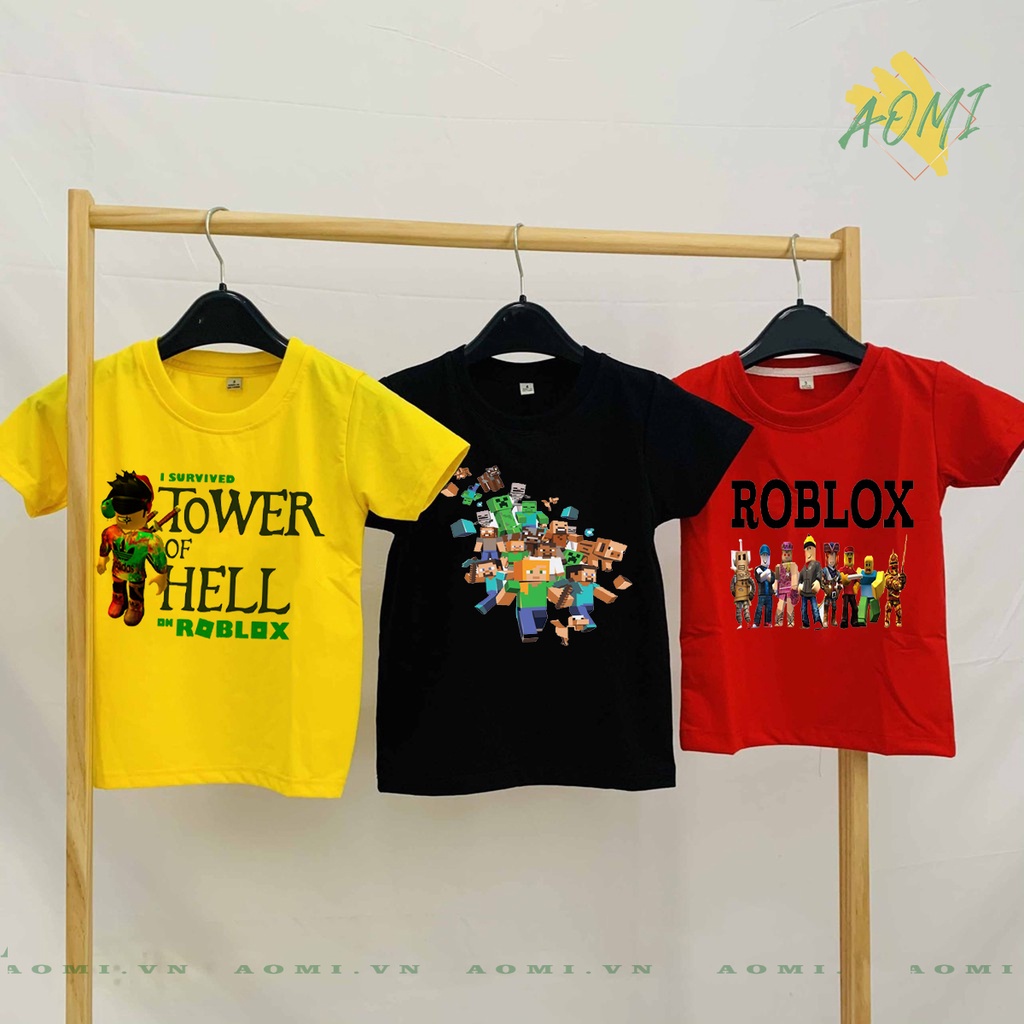 ÁO THUN robloxing game UNISEX PHÔNG ĐEN TAY NGẮN NAM NỮ GIA ĐÌNH CẶP ĐÔI SIZE TRẺ EM BÉ TRAI GÁI AOMIVN