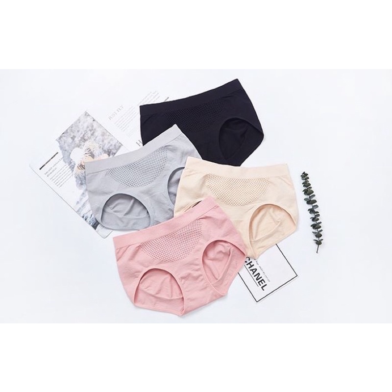 Quần lót nữ cotton nịt bụng 3 trong 1 trơn màu