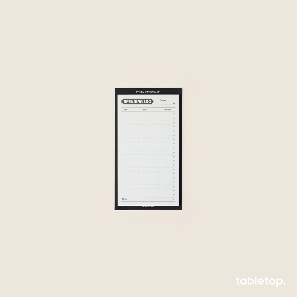 Sticky note/ giấy note dán ghi chép chi tiêu Hàn Quốc - ICONIC Spending Log
