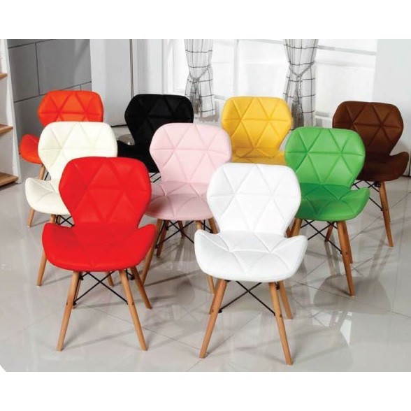 Ghế ăn ghế cafe Eames bọc da đệm tam giác E-05