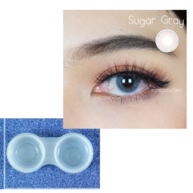 [Sẵn nhiều độ cận] Áp tròng SUGAR GRAY - ẩm cao 55% - HSD 6 tháng