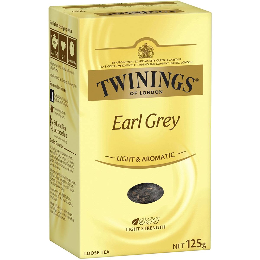 Trà Twinings Earl Grey Loose Leaf Tea 125g - Trà Lá Twinings Hương Earl Grey Hộp Giấy 125gr