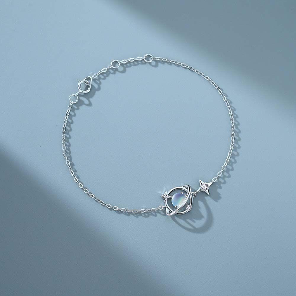 JARRED Vòng Tay Bạc Siêu Mỏng Hình Hành Tinh Có Thể Điều Chỉnh Thời Trang Cho Nữ