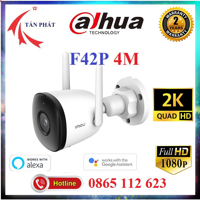 Camera IP 4M WIFI Ngoài Trời IMOU F42P  Bullet 2C MÀU BAN ĐÊM Dahua F22P F42FP G42P F42FEP 1080P FullHD | BigBuy360 - bigbuy360.vn