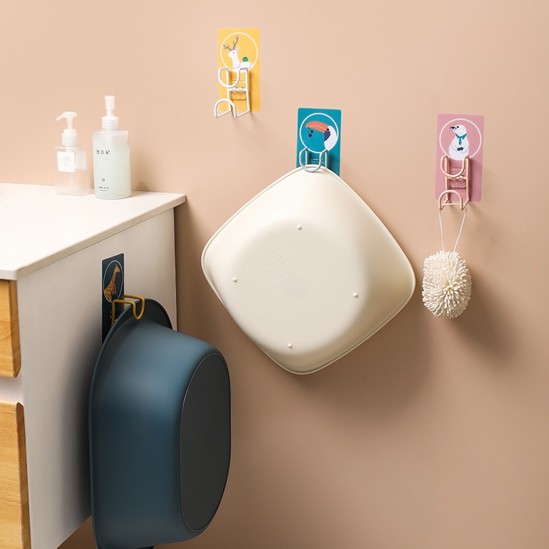 Móc Treo Đồ Dán Tường Không Để Lại Dấu Vết Họa Tiết Hoạt Hình Dành Cho Nhà Bếp