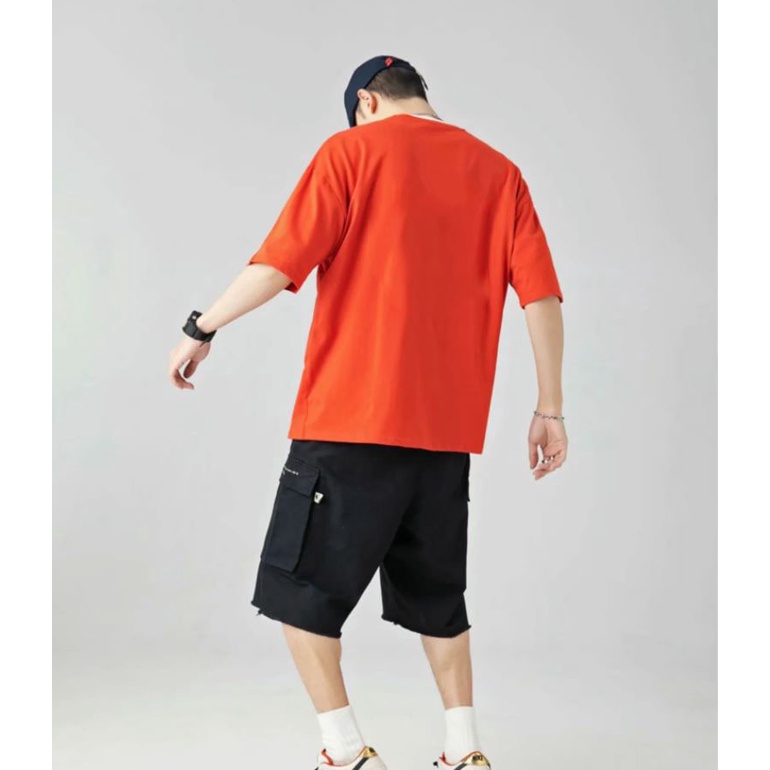 Áo Phông rộng nam nữ Màu Cam BUR FIRE tay lỡ dáng unisex oversize tee basic mặc Mùa Hè màu sắc siêu nổi