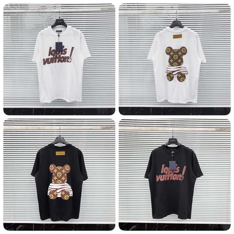 Áo phông nam LV in hình gấu Dập Nổi - Áo phông nam cao cấp SPF