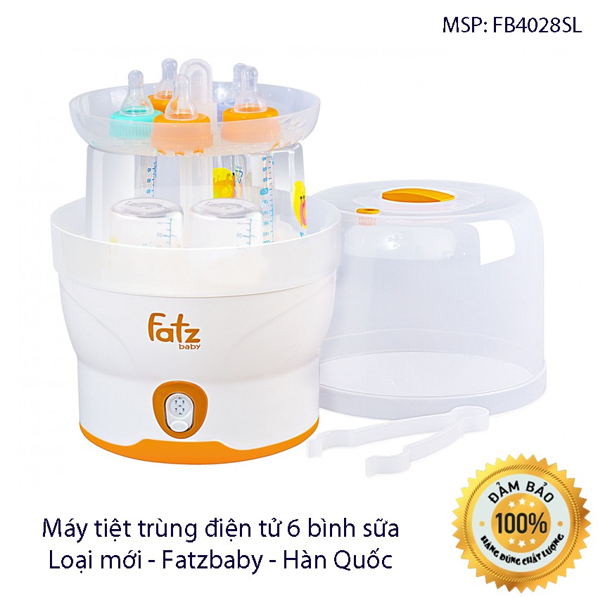 Máy tiệt trùng điện tử 6 Binh sữa Fatzbaby Hàn Quốc Loại mới - FB4028SL