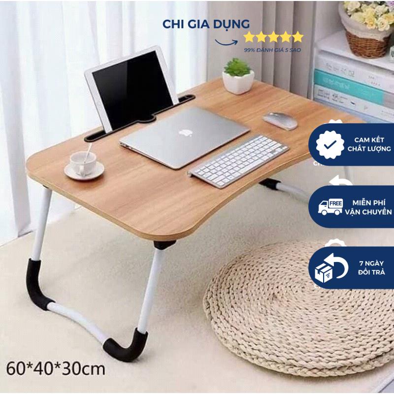 Bàn Học Gấp Gọn Thông Minh Có Khe Để Ipad, Điện Thoại Tiện Dụng Cho học sinh, sinh viên