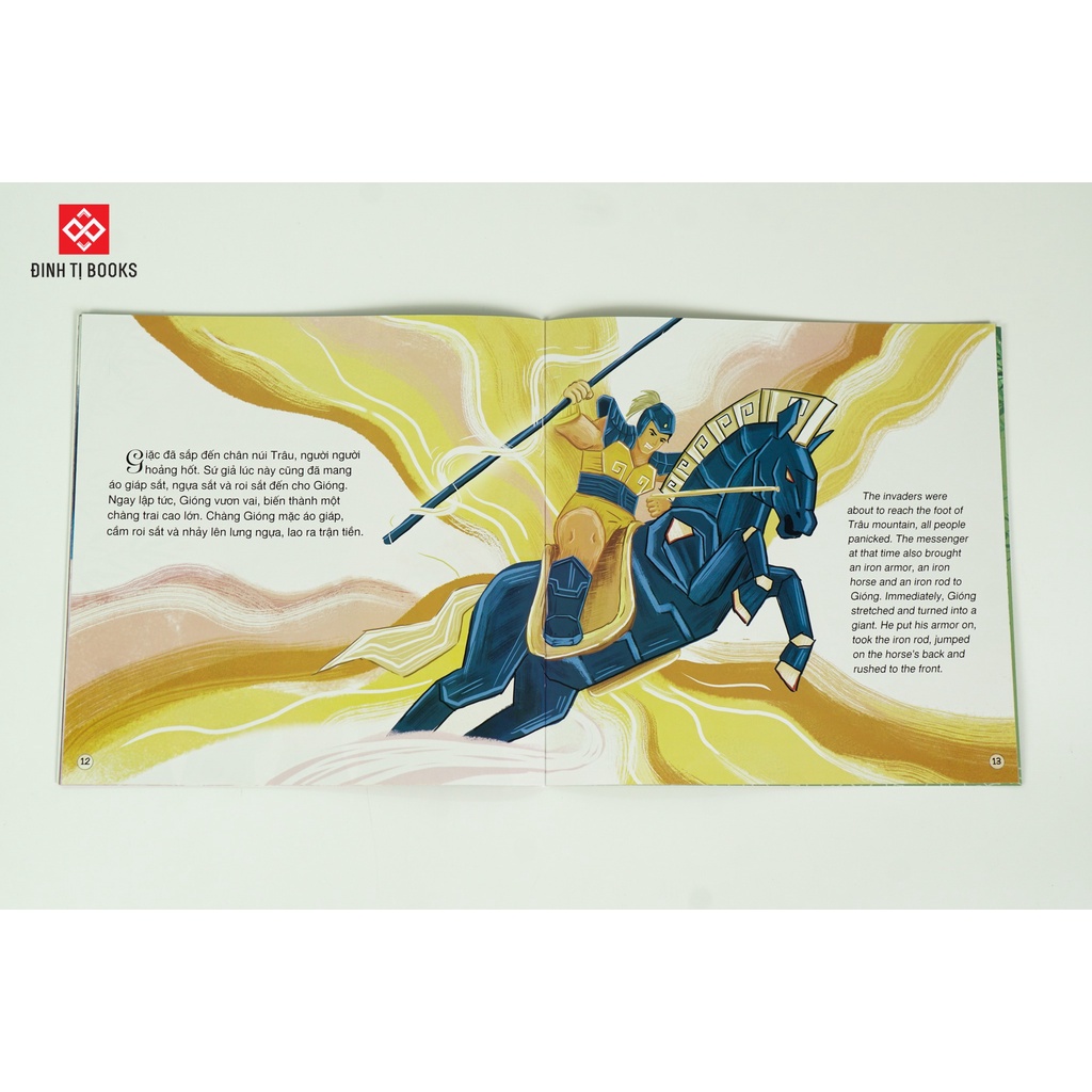 Sách - Truyện cổ tích Việt Nam - Song ngữ Việt - Anh - Thánh Gióng - Sách tranh cho trẻ 3 - 9 tuổi