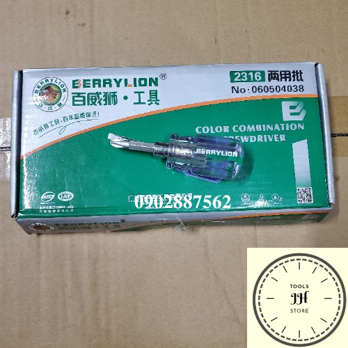 tua vít 2 đầu lùn 6mm berrylion (bake, dẹp)