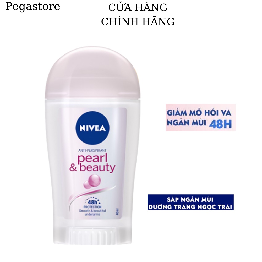 Sáp khử mùi NIVEA Pearl & Beauty - xáp khử mùi 40ml - sáp thơm Ngọc trai