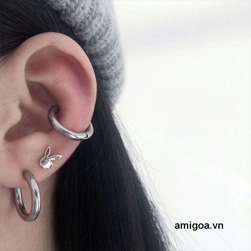 ✨✨Khuyên Kẹp Vành Tai Dạng Kẹp Hai Mặt Bằng Thép Không Gỉ