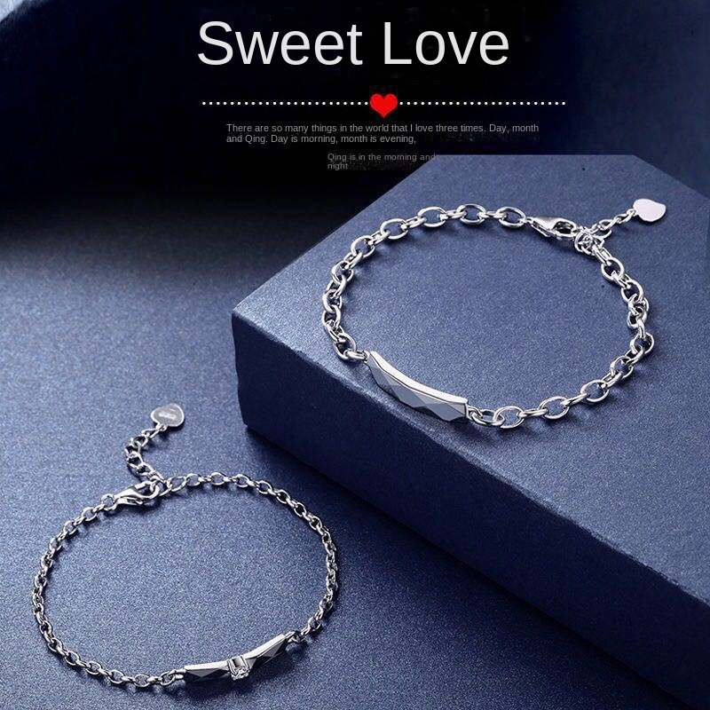 Vòng Tay Cặp Đính Đá Kim Cương Nhân Tạo Thời Trang Dành Cho Cặp Đôi