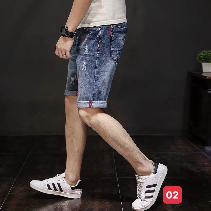 Quần Short Jean Nam màu Xanh, Quần Lửng Nam Jean thời trang cao cấp MuradFashion SJNA02