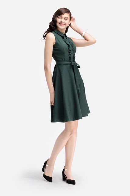 Đầm xòe chấm bi Banana Republic