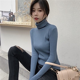 Áo len CỔ LỌ cao 15 phân DÀI TAY KIỂU ÔM BODY