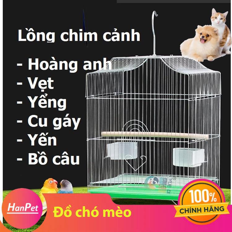 Lồng chim inox size 55cm chuồng dùng cho mọi loại chim cảnh đủ phụ kiện