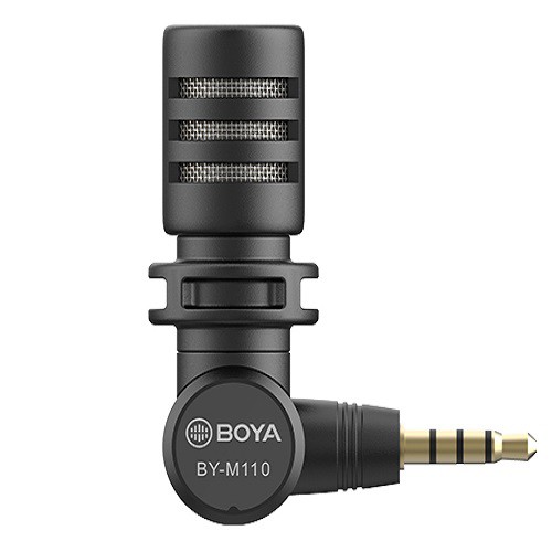 BOYA BY-M110 - Hàng Chính Hãng - Mic thu âm Mini cổng 3.5mm dàng cho Điện thoại/Laptop