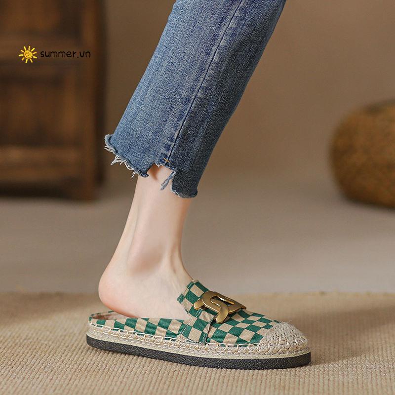 Giày Lười Đế Dày Bằng Vải Bạt Thời Trang Mùa Hè 2022 Phong Cách Mới Cho Nữ