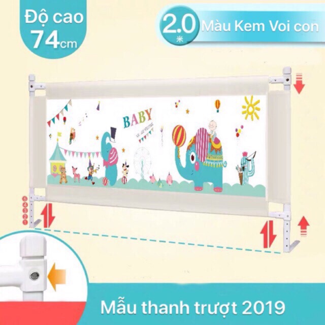 Thanh chắn giường cao cấp dạng trượt cho bé