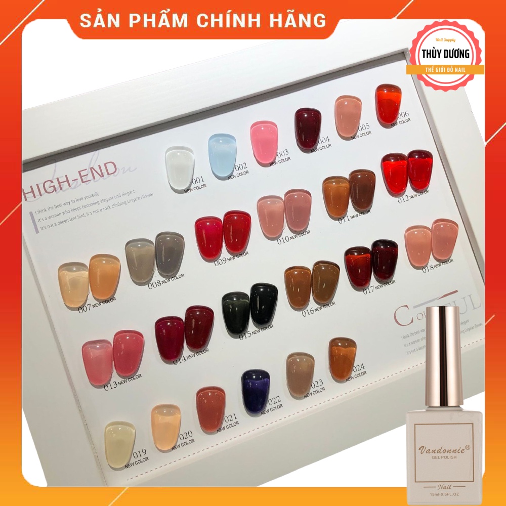 Set sơn gel thạch 24 màu Vandonnie chính hãng 15ml + tặng kèm bảng màu