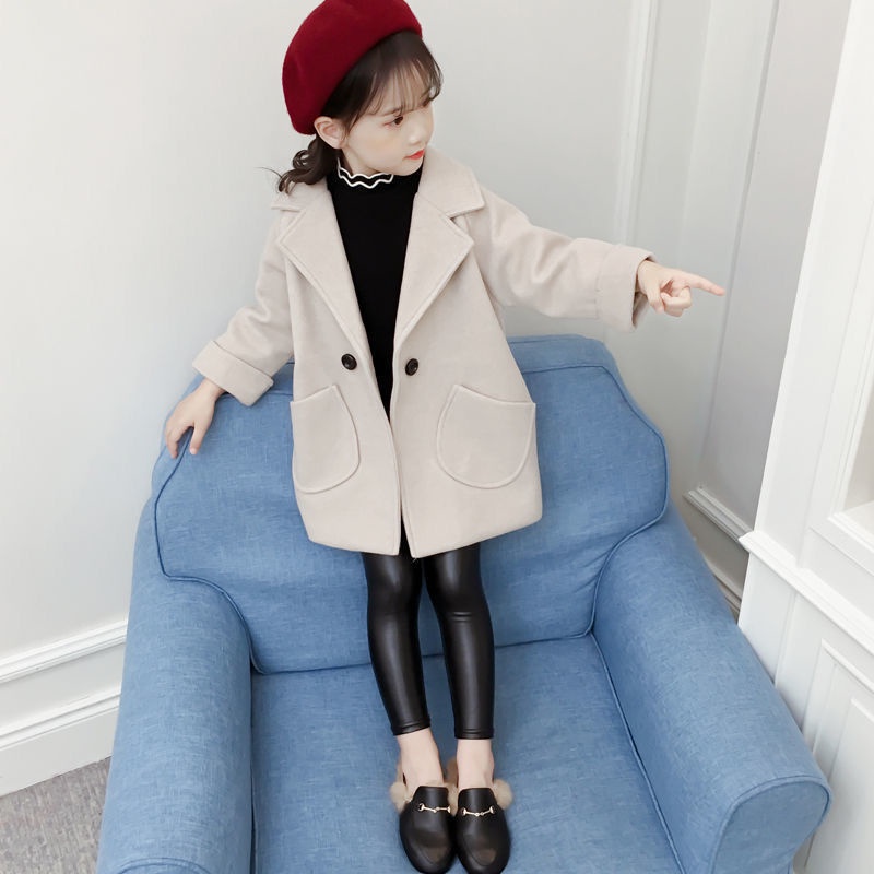 Áo khoác blazer dáng dài phong cách Hàn Quốc thời trang mùa xuân mới dành cho bé gái