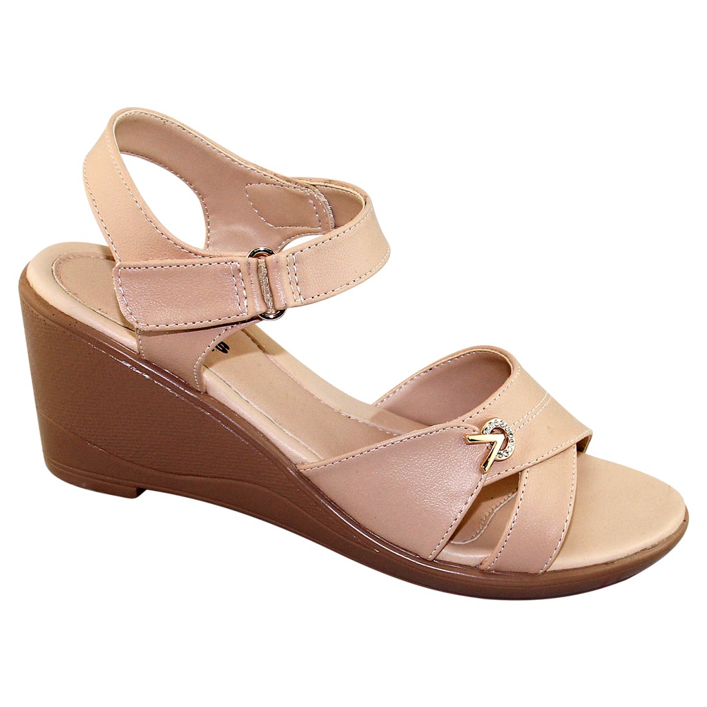 GIÀY SANDAL QUAI HẬU GÓT CAO NỮ BITA'S - SYN.251 (ĐEN + KEM + NÂU) - BITAS