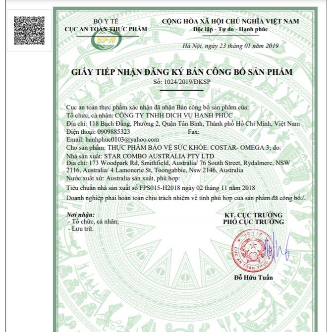 Dầu Cá Omega 3 Costar Úc 1000mg 100 Viên, Hỗ Trợ Tim Mạch, Tốt Cho Mắt, Tăng Cường Trí Nhớ, Giảm Stress, Đẹp Da