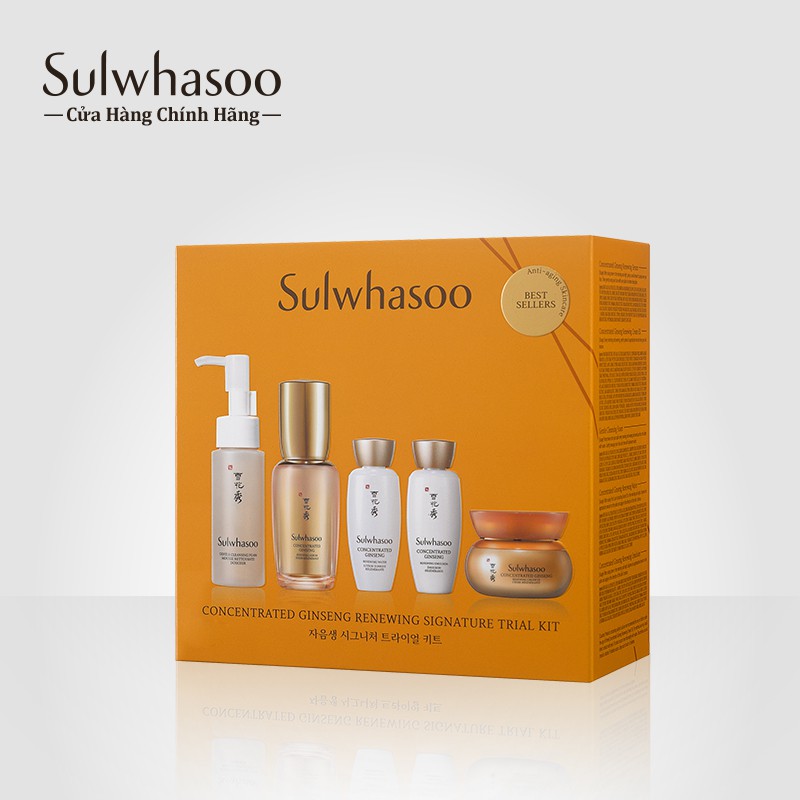 Combo 5 Sản Phẩm Dưỡng Da Nhân Sâm Sulwhasoo First Care Concentrated Ginseng Renewing Chống Lão Hóa Tái Tạo Làn Da