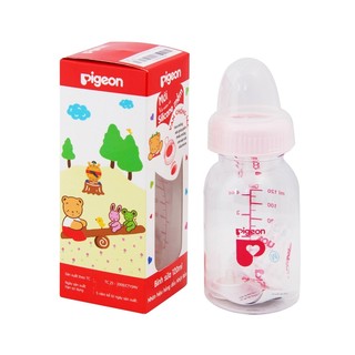 Bình sữa Pigeon tròn - Núm vú silicone:120ml