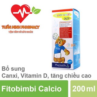 [Kèm Quà Tặng] Fitobimbi Calcio - Bổ sung canxi và Vitamin D, Giúp phát triển chiều cao tối đa cho trẻ (Chai 200ml)