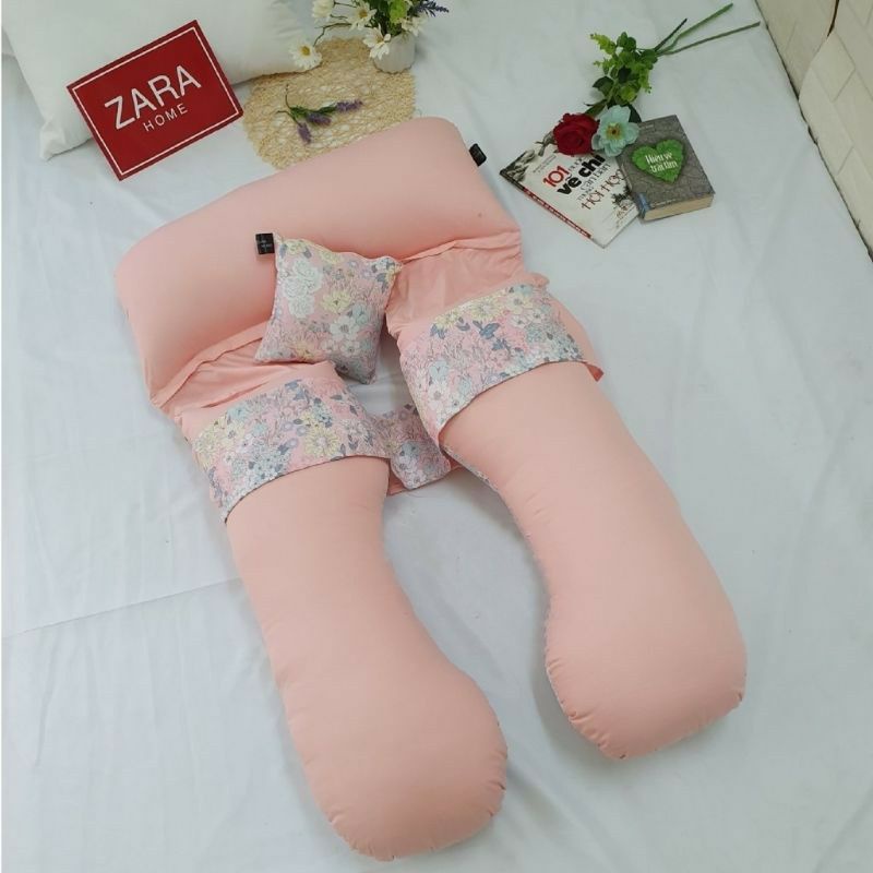 Gối ôm, gối ngủ đa năng chữ U cho bà bầu có thể tháo rời làm từ vải Cotton lụa cao cấp mềm mịn, thoáng mát với giá rẻ