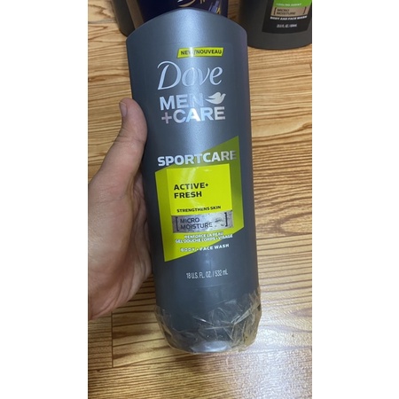 Sữa tắm và rửa mặt cho nam Dove Men Sport Care Active Fresh Body and Face Wash 532ml