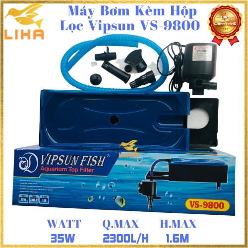 Máy Bơm Kèm Hộp Lọc Vipsun VS-9800 (35W-2300L/H-1.6M) - Máy Lọc Nước Cho Hồ Cá