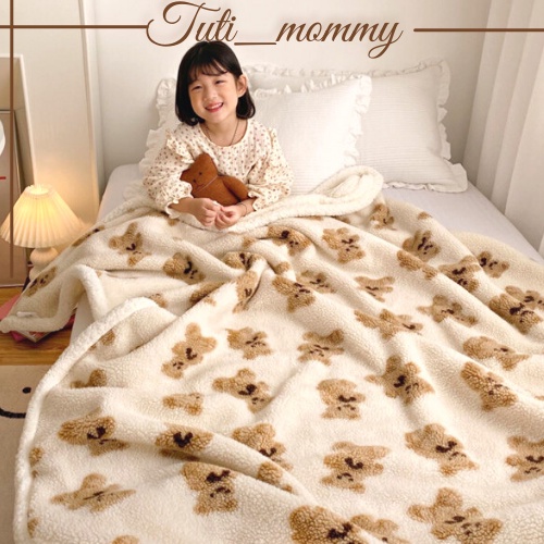 Chăn Lông Cừu Cho Bé Cashmere Siêu Dày Dặn Mềm Mịn Giữ Ấm Đại Hàn