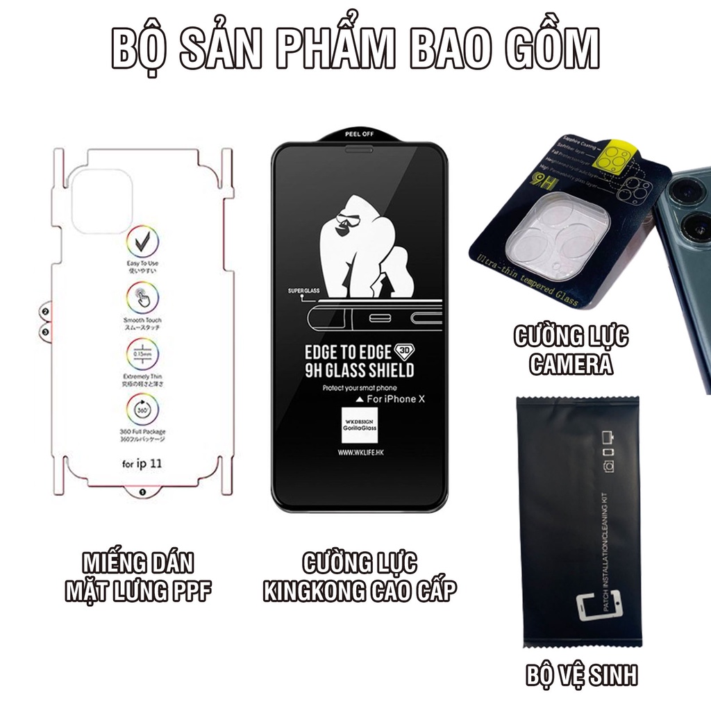 [CAO CẤP] Bộ Combo Miếng Dán Cường Lực Bảo Vệ Điện Thoại Toàn Diện 11/11ProMax/12/13/13ProMax/pro/max/plus/promax