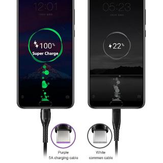 Cáp sạc nhanh 5A dây bện cho các dòng máy iPhone Android Type-c