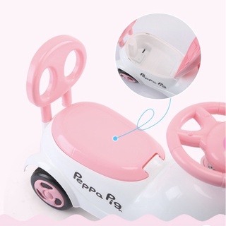 Xe lắc cho bé chòi chân Heo Peppapig cho bé có nhạc+ thùng đồ + tựa lưng