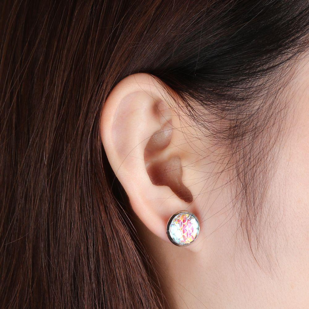 Set 6 Đôi Bông Tai Họa Tiết Vảy Cá Thời Trang Dự Tiệc|Trang Sức Vòng Tròn