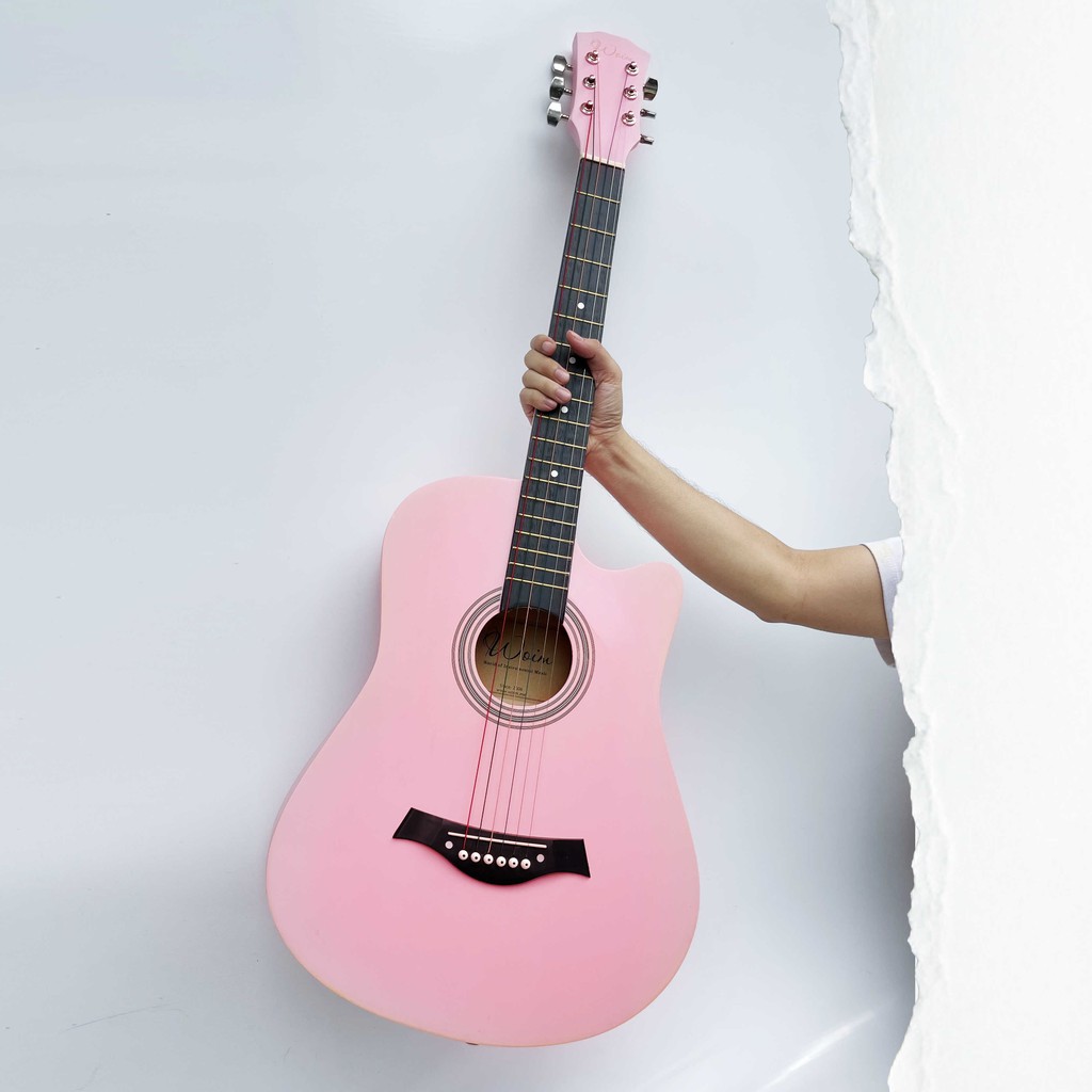 Đàn Guitar dáng khuyết Woim Màu Hồng GU13 Woim