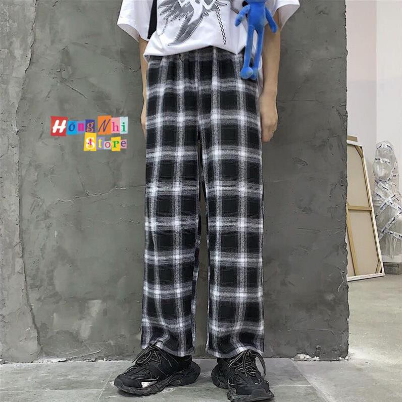 QUẦN SỌC CARO UNISEX QUẦN BAGGY CARO LƯNG THUN PLAID PANTS CAO CẤP - MM  ྇