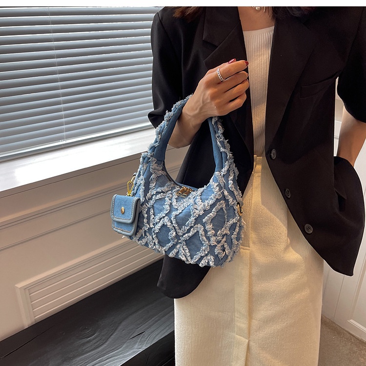 Túi Xách Vải Jean denim Đa Năng Độc Đáo Thời Trang Mùa Hè 2022 Dành Cho Bạn Nữ