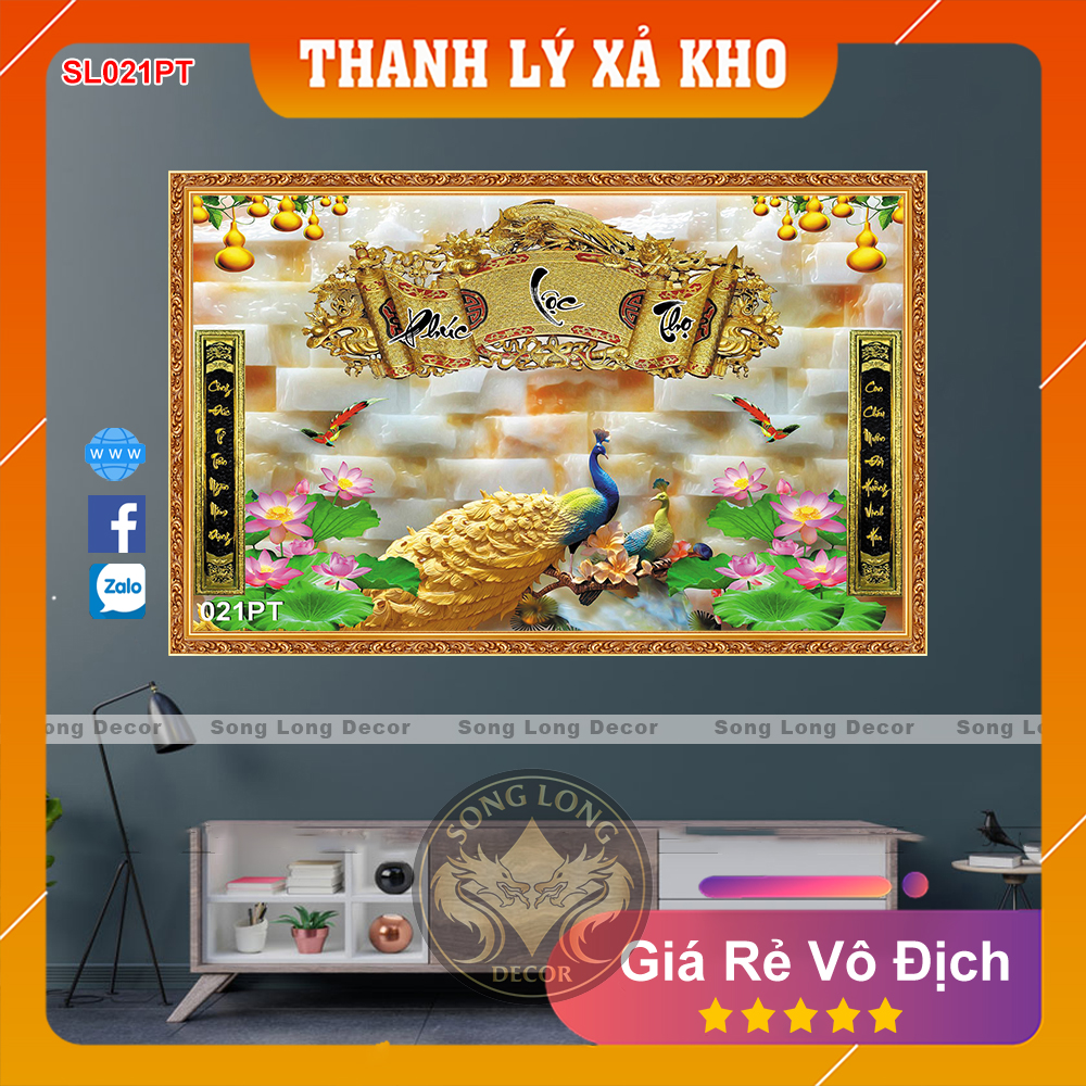 Tranh Dán Tường 3D Phòng Thờ Tổ Tiên - SL021PT-Tranh 3d Linh Thiêng- Song Long Decor