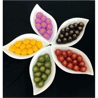 SÉT 5 ĐĨA THUYỀN HOA GỐM SỨ BÁT TRÀNG