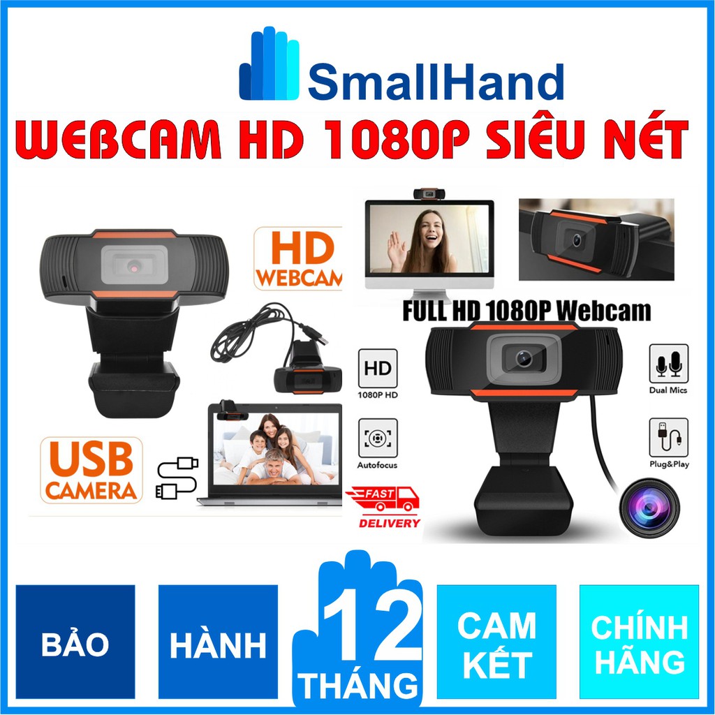 Webcam kẹp màn hình HD 1080P siêu nét – Có mic và đèn led hỗ trợ học trực tuyến – Bảo hành 12 tháng