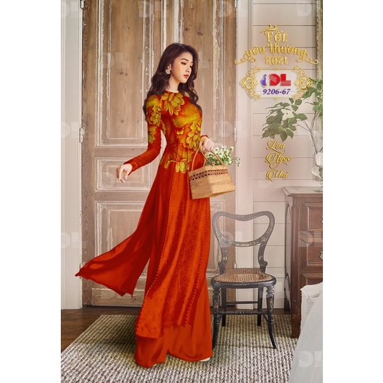 Vải áo dài gấm in hoa sen